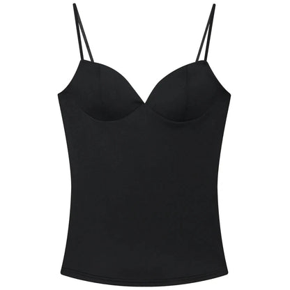 Burgundy backless camisole with elegant corset detailing in a high stretch polyester blend.