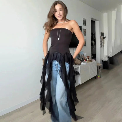 Chic off-shoulder crop top in white with a halter neckline and slim fit, made from lightweight polyester.