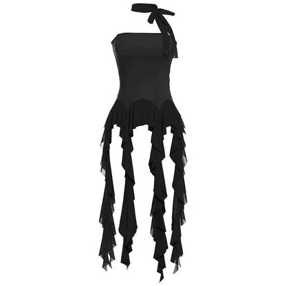 Chic off-shoulder crop top in white with halter neckline and slim fit, made from lightweight polyester.