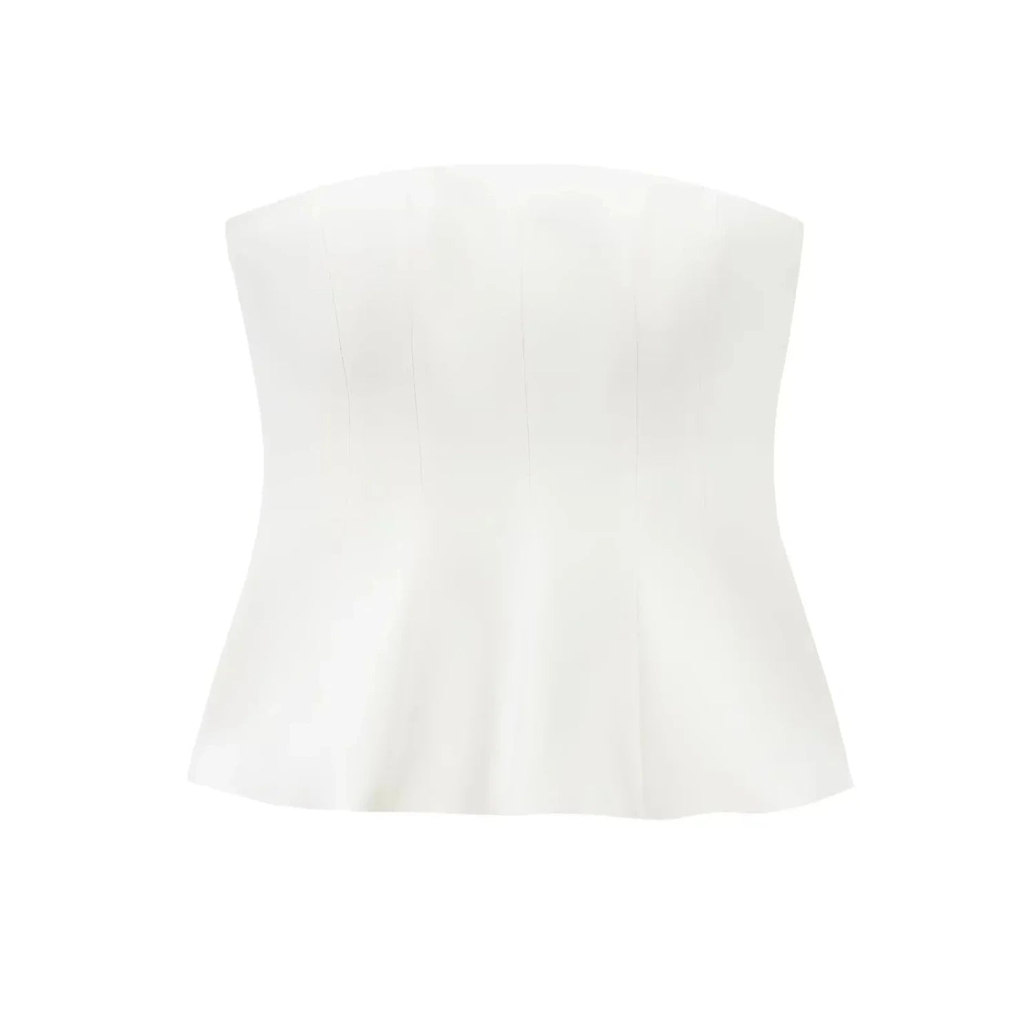 Butter yellow ruffled cami top with a strapless silhouette and lightweight polyester fabric. Ideal for summer outings.