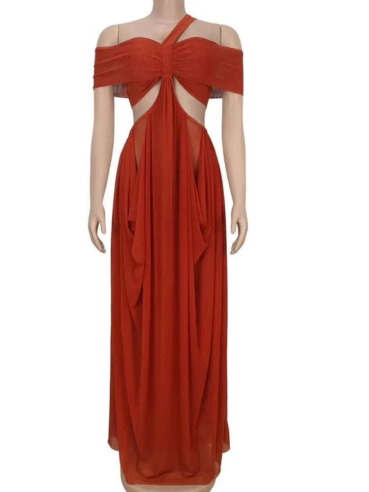 Chic women's cut out layered irregular party dress with loose ruched design for special occasions and night outs.