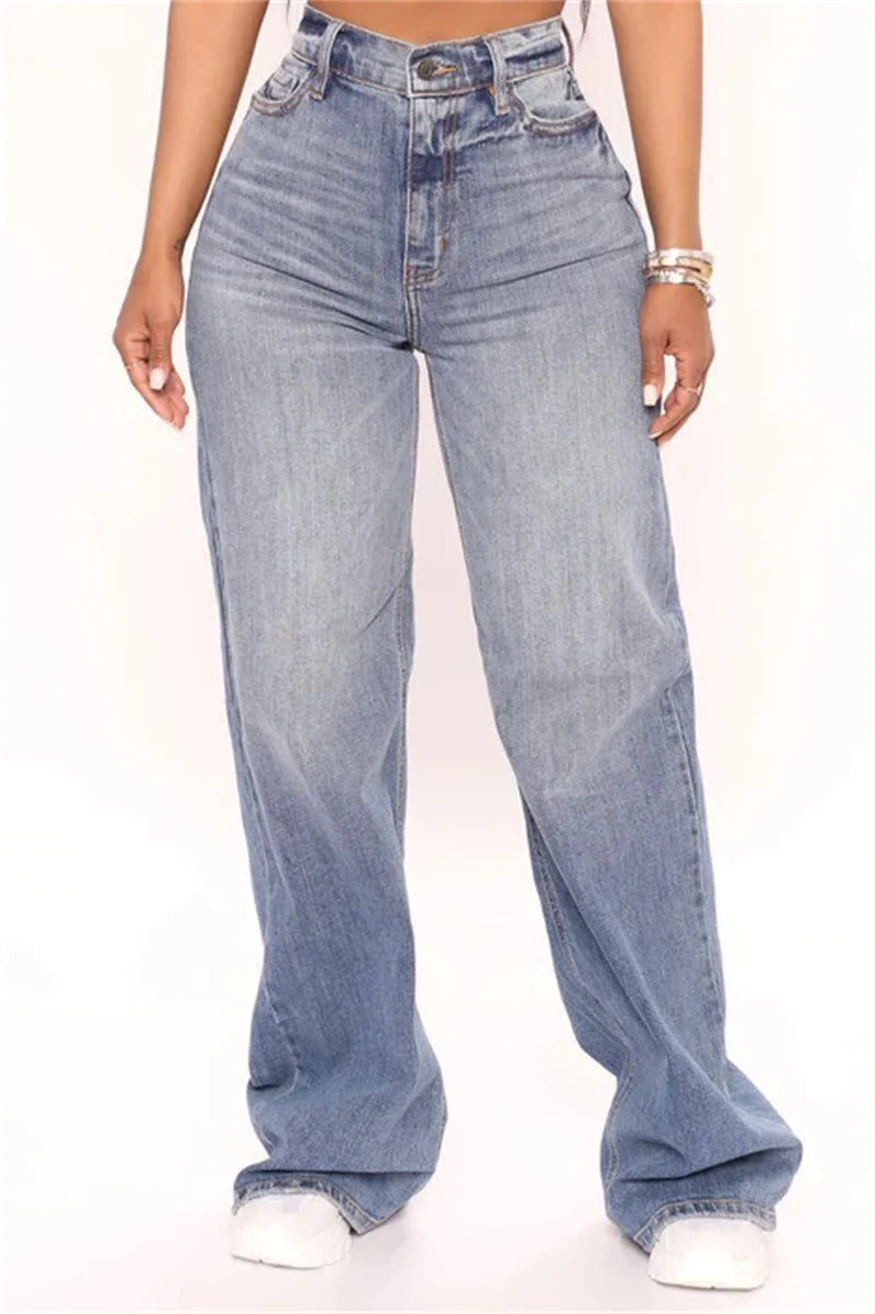 High Waist Baggy Jeans Fashion Loose Denim Casual