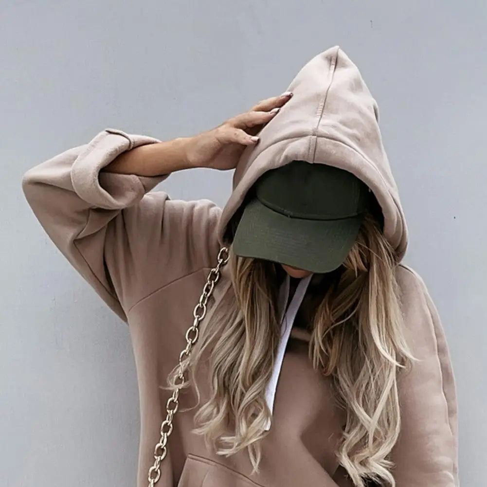 Hoodie Women Dress - Casual Hooded Long Sleeve