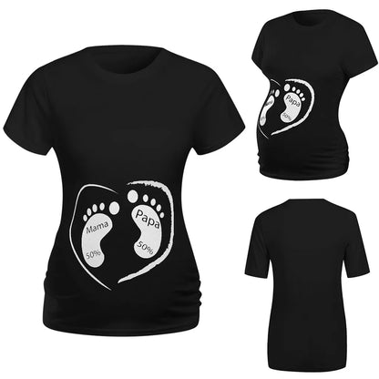 Pregnant Women Maternity Clothes Short Sleeve Cartoon Print Tops Nursing T Shirt