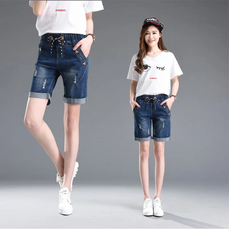 Summer Students Denim Shorts Cotton Jeans Wide Leg Trousers