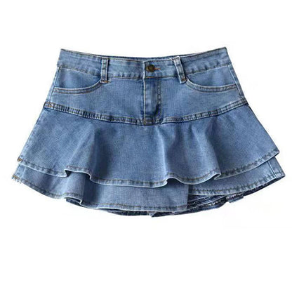 Retro Denim Shorts Women's Streetwear Short Skirts Jeans Casual