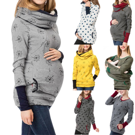 Nursing Hoodie Sweatshirt - Winter Autumn Maternity Top