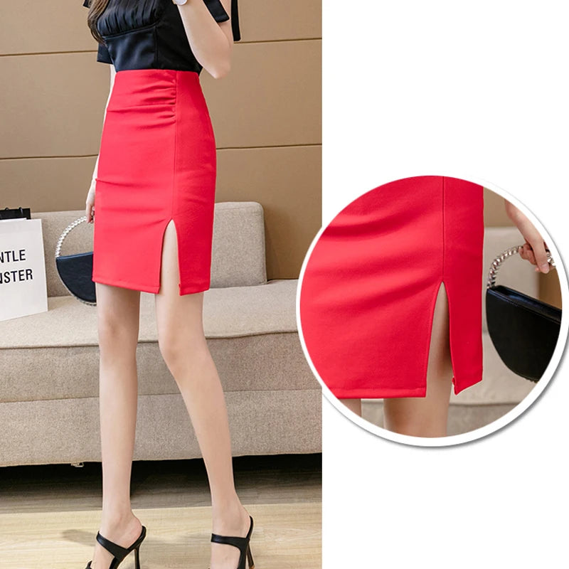 Summer Women's Slim Pencil Skirt High Waist Mini Black Office