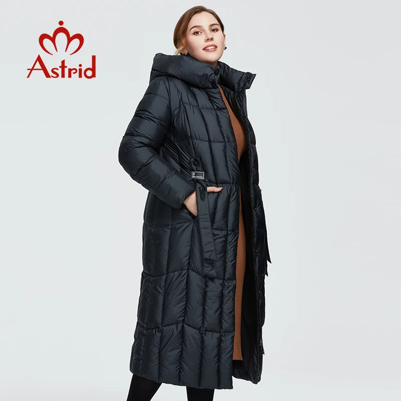 Women’s Winter Parka - Long Plaid Thick Jacket