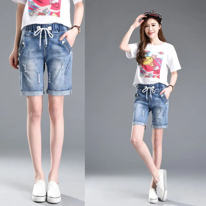 Summer Students Denim Shorts Cotton Jeans Wide Leg Trousers