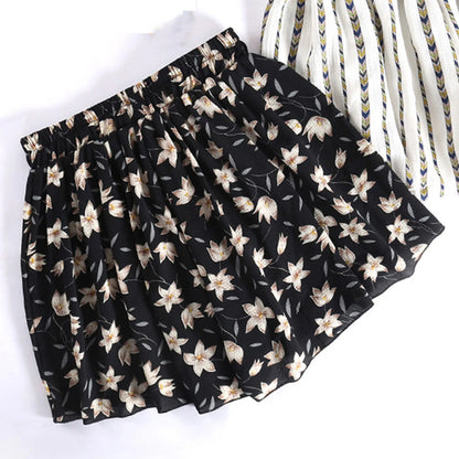 Summer High Waist Shorts Loose Cotton Beach Booty Pants