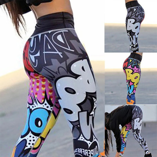 Print Yoga Pants Women's Unique Fitness Leggings Running Sexy Push Up