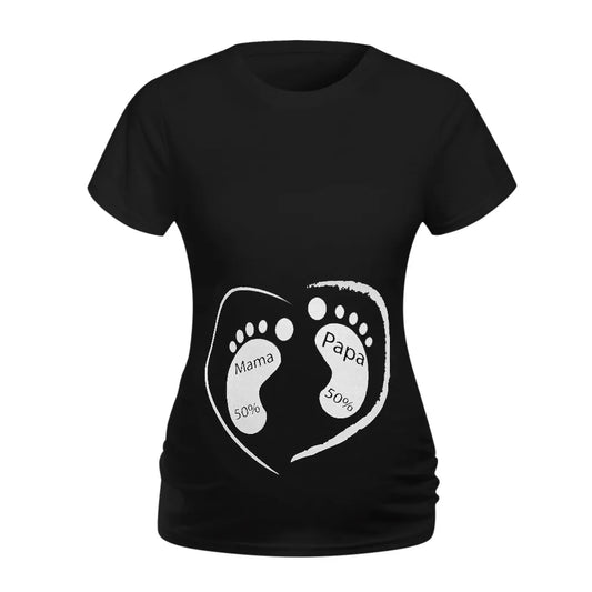 Pregnant Women Maternity Clothes Short Sleeve Cartoon Print Tops Nursing T Shirt