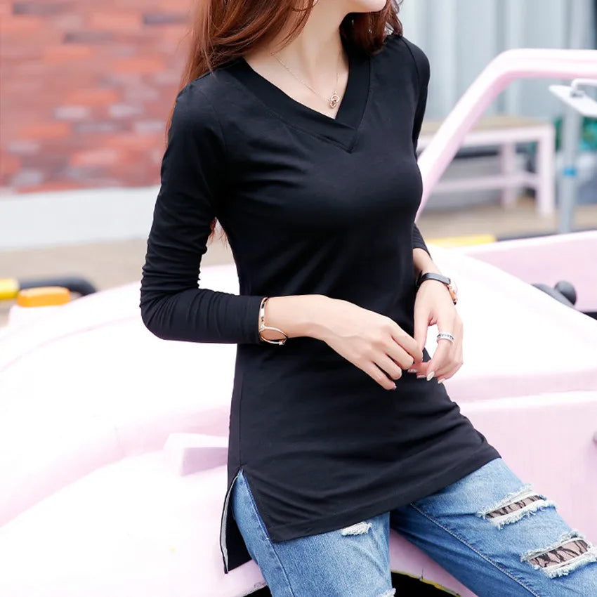 New 2024 Long T Shirt Women Cotton Long Sleeve Ropa Mujer Winter Women's T-shirts Cute Print Tops Tees Casual Women Tunic Tops