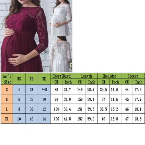 Pregnant Mother Dress Maternity Photography Props Women Pregnancy Lace Dress