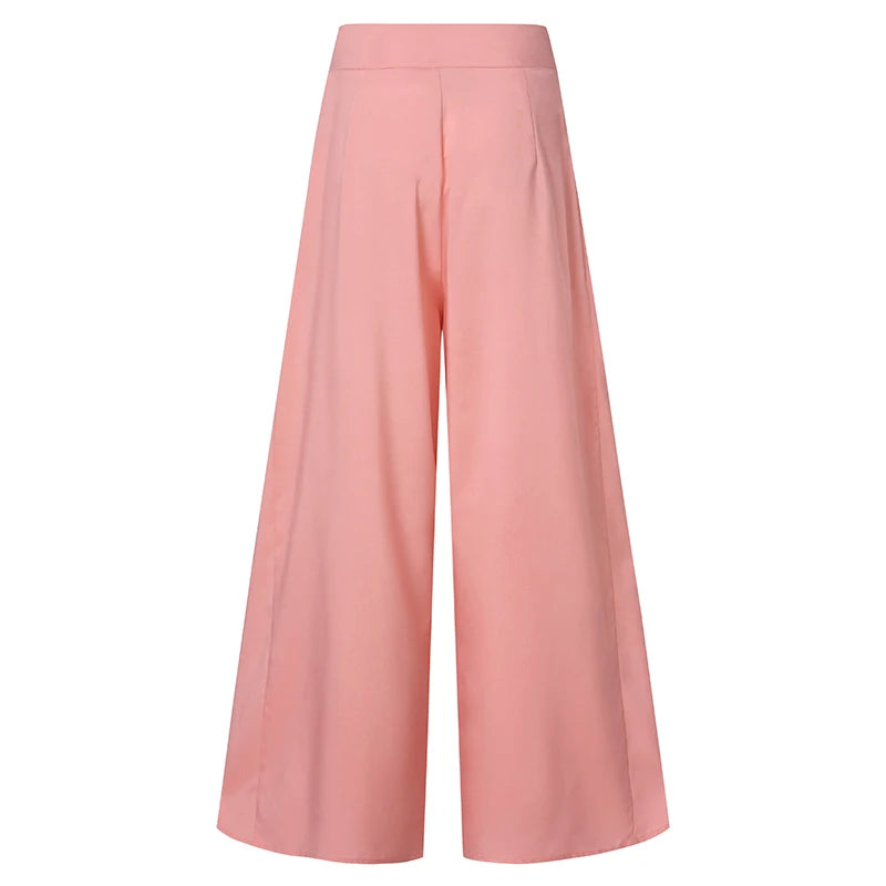 Women's Elegant High Waist Pants Wide Leg Woman