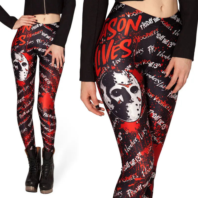 Ladies Women's Skull Legging Jeggings Fitness Printed Leggings