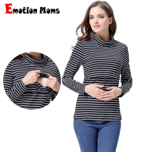 Autumn Winter Maternity T-shirt - Long Sleeve Turtleneck