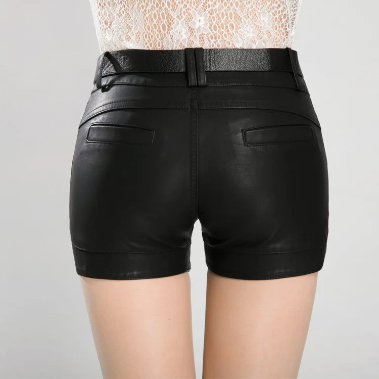 New Arrival Women's Spring Fashion Pu Leather Shorts Lady's