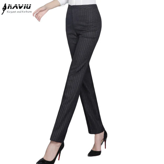 Naviu New Arrivals Fashion Straight Pants Slim Formal Office Stripe