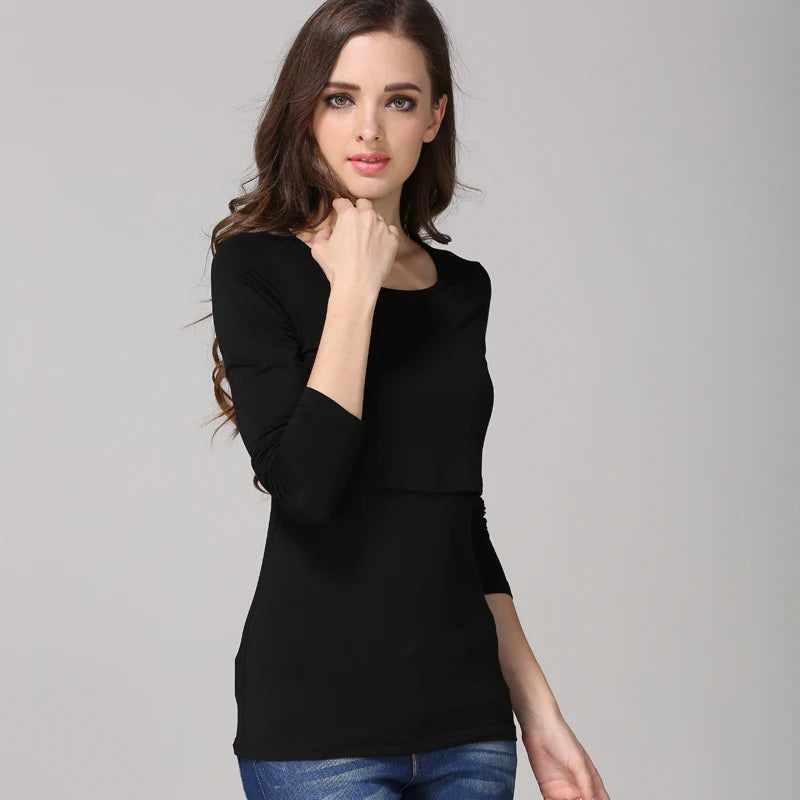 Autumn Pregnancy Maternity Top - Long Sleeve Breastfeeding