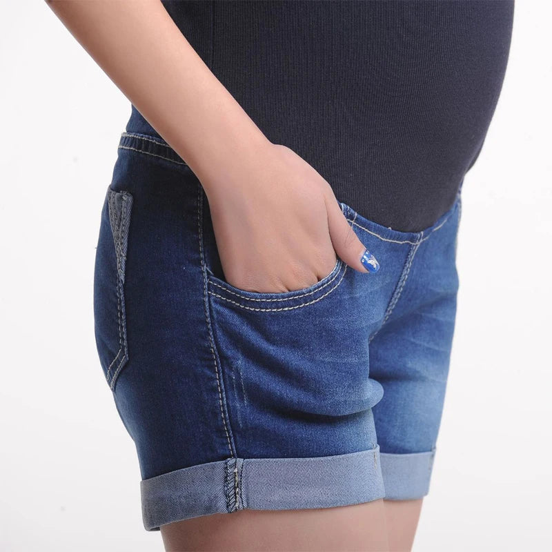 Summer Maternity Short Pregnant Denim Jean Mommy Clothes