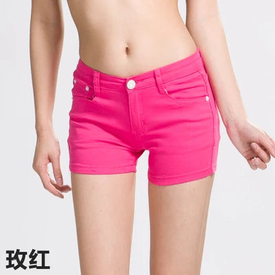 New Summer Women's Casual Jeans Shorts Ladies Solid White Black