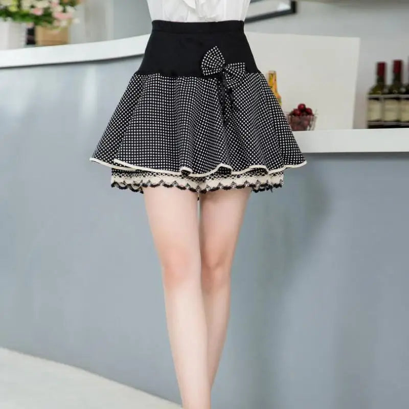 Zuolunouba Summer Slim Preppy Skirt Women's Bow Mini Tutu Style