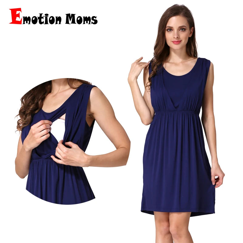 Summer Maternity Clothes Sleeveless Breastfeeding Dress Lactation Vest Nursing Skirt