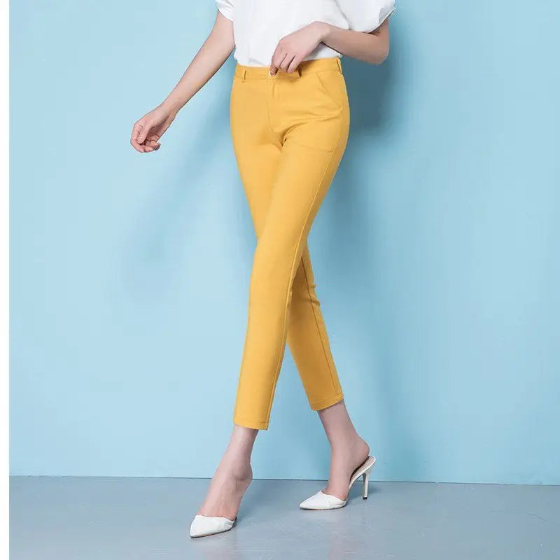 Korean Elegant Slim Pencil Trousers Women's Formal Pants Spring