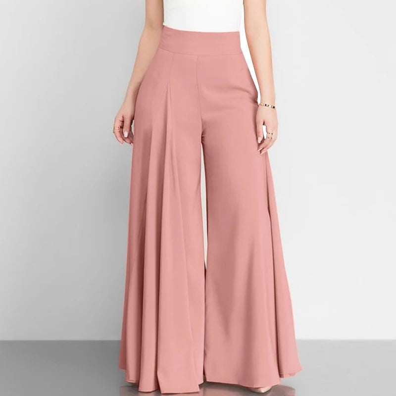 Women's Elegant High Waist Pants Wide Leg Woman