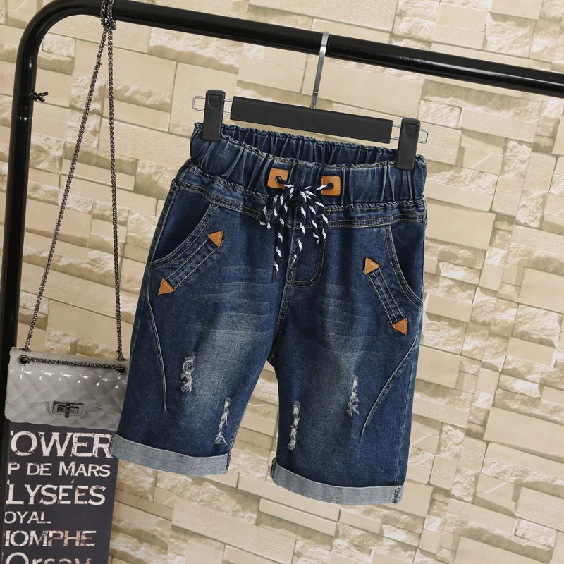 Summer Students Denim Shorts Cotton Jeans Wide Leg Trousers