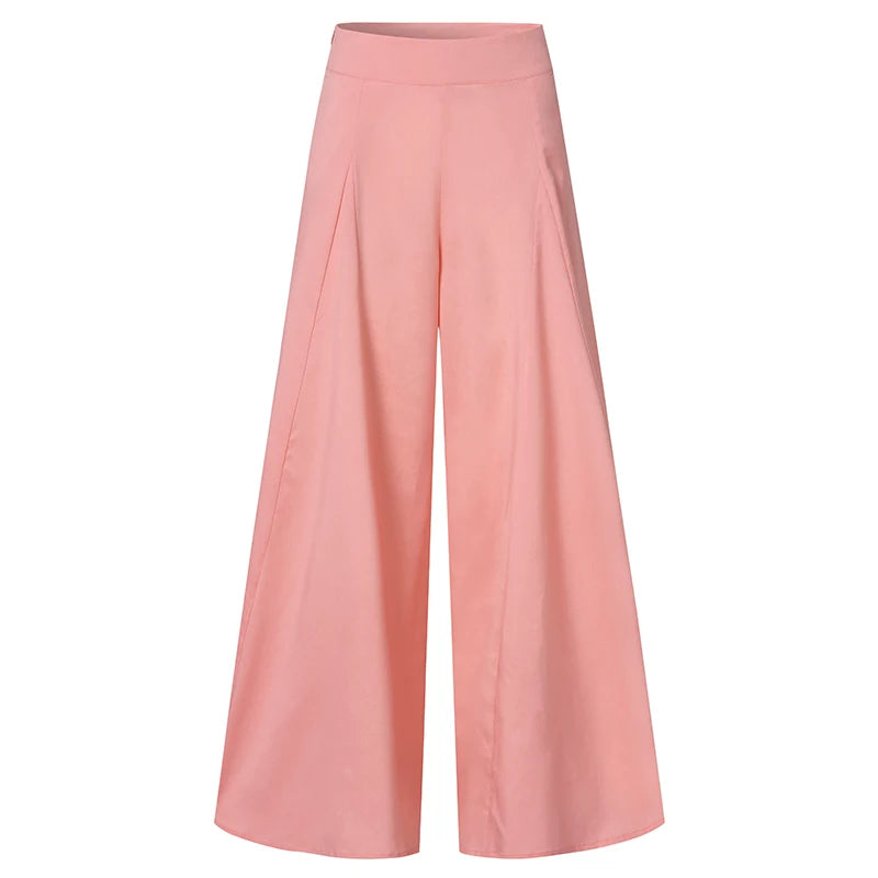 Women's Elegant High Waist Pants Wide Leg Woman