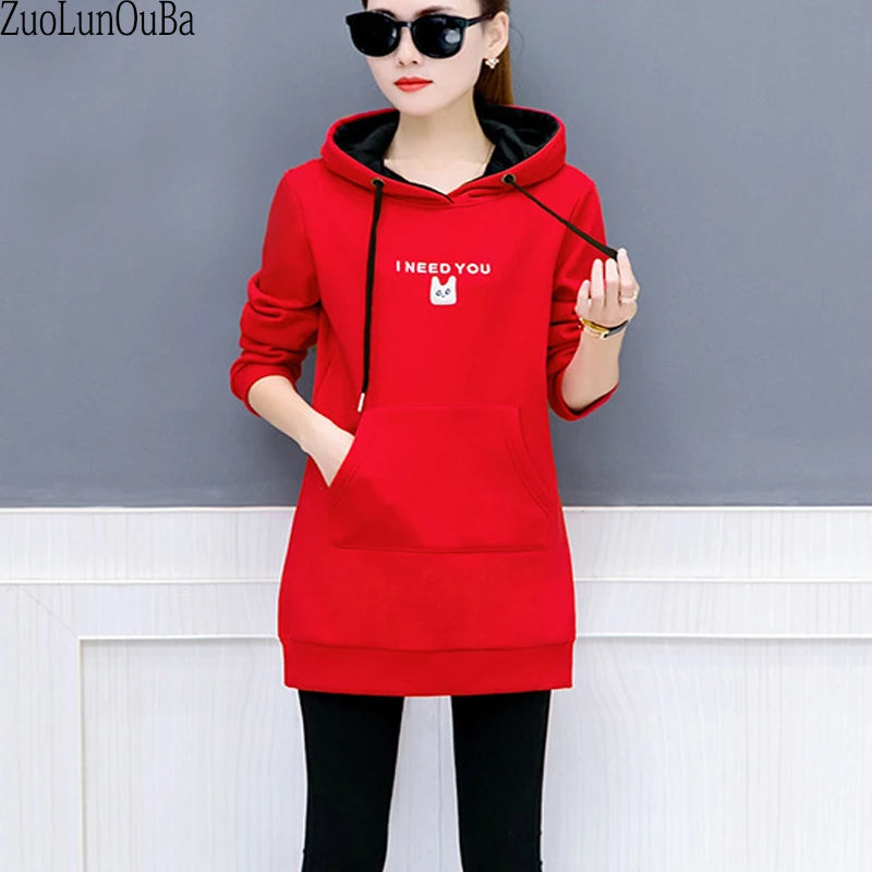 Zuolunouba Corduroy Hoodie - Chic Hooded Black Hoodies, Letter Embroidery Harajuku Pullovers