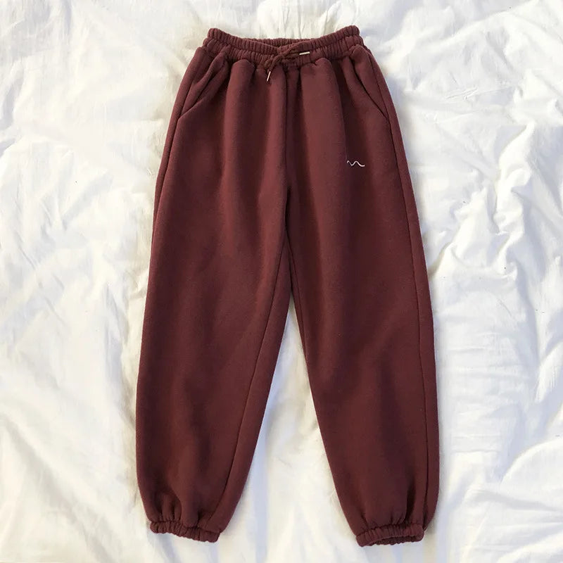 Joggers Fleece Warm Pants Autumn Winter Sweatpants Women