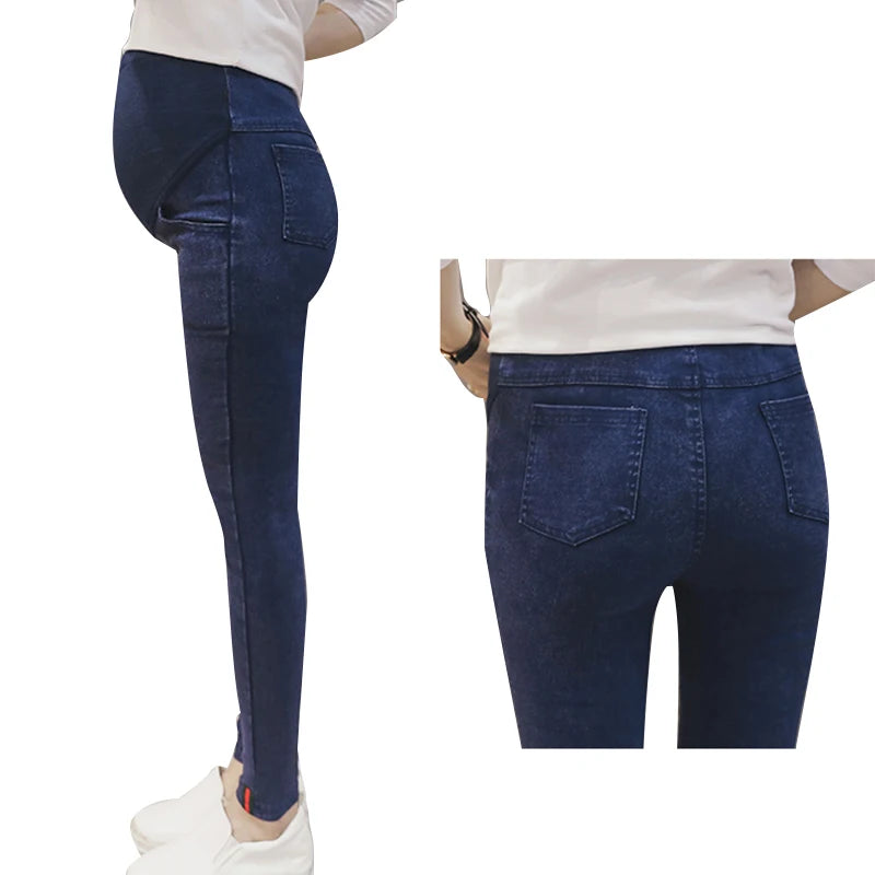 Pregnant Woman Clothing Spring Cowboy Trousers Maternity Elastic Force Jeans