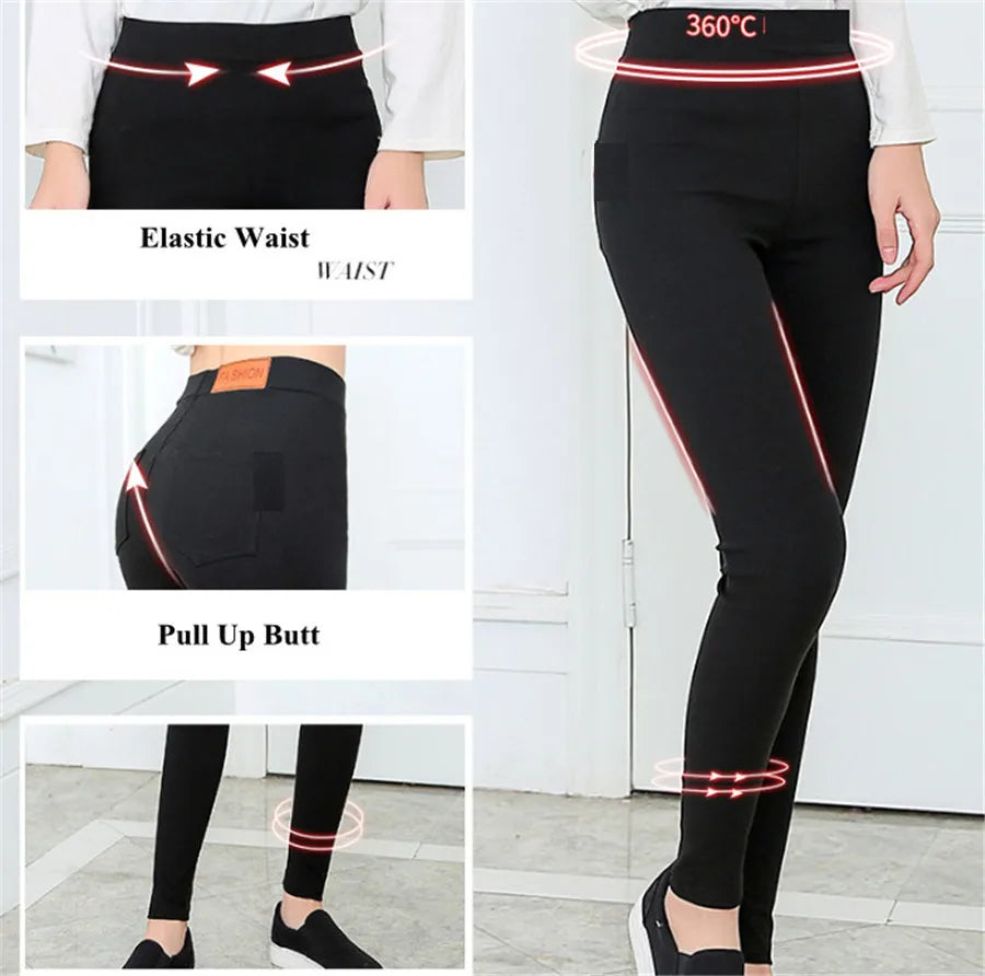 Women's Skinny Jeans Pull-On Casual Comfort Tummy Control Pants