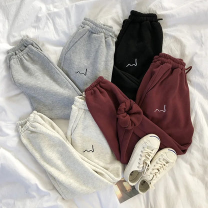 Joggers Fleece Warm Pants Autumn Winter Sweatpants Women