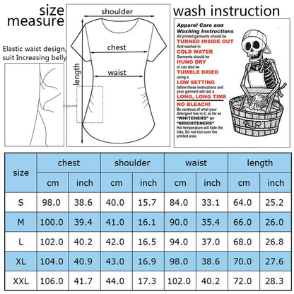 Pregnant Women Maternity Clothes Short Sleeve Cartoon Print Tops Nursing T Shirt