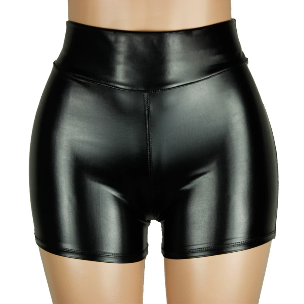 Women's High Waist Faux Leather Shorts Sexy Summer Pants