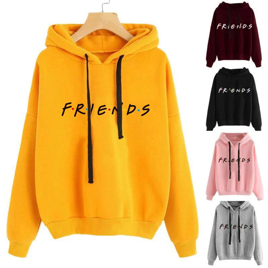 Streetwear Women Hoodies FRIENDS Letter Print Sweatshirt Long Sleeve Pullover