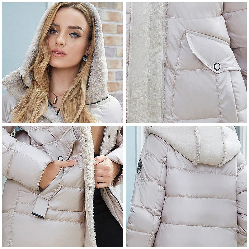 Women’s Winter Parka - Plush Padded Hooded Coat