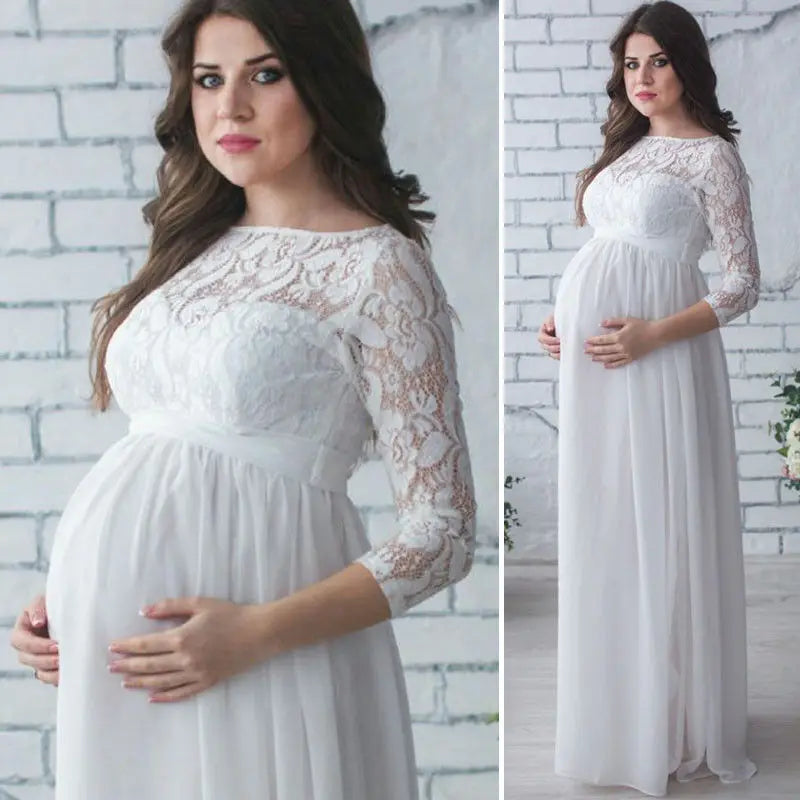 Pregnant Mother Dress Maternity Photography Props Women Pregnancy Lace Dress