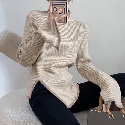 Fashion Women Turtleneck Sweater Autumn Winter Solid Color Slim Underlay Long Sleeve Pullovers Office Ladies Clothing