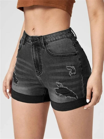 Summer Ripped Denim Shorts High Stretch Skinny Sexy