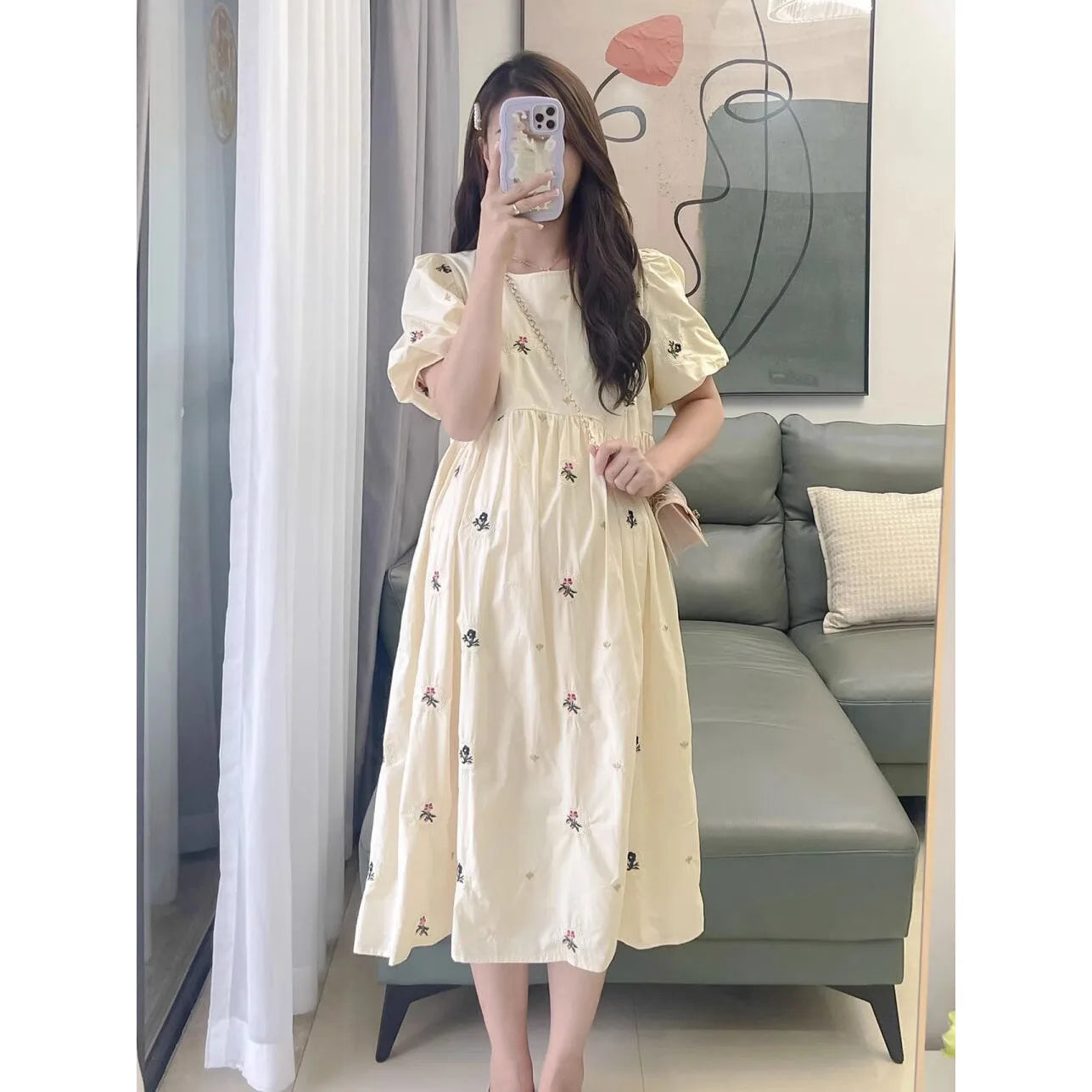 New Maternity Dresses Summer Fashion A-line Loose Short Sleeve Skirt