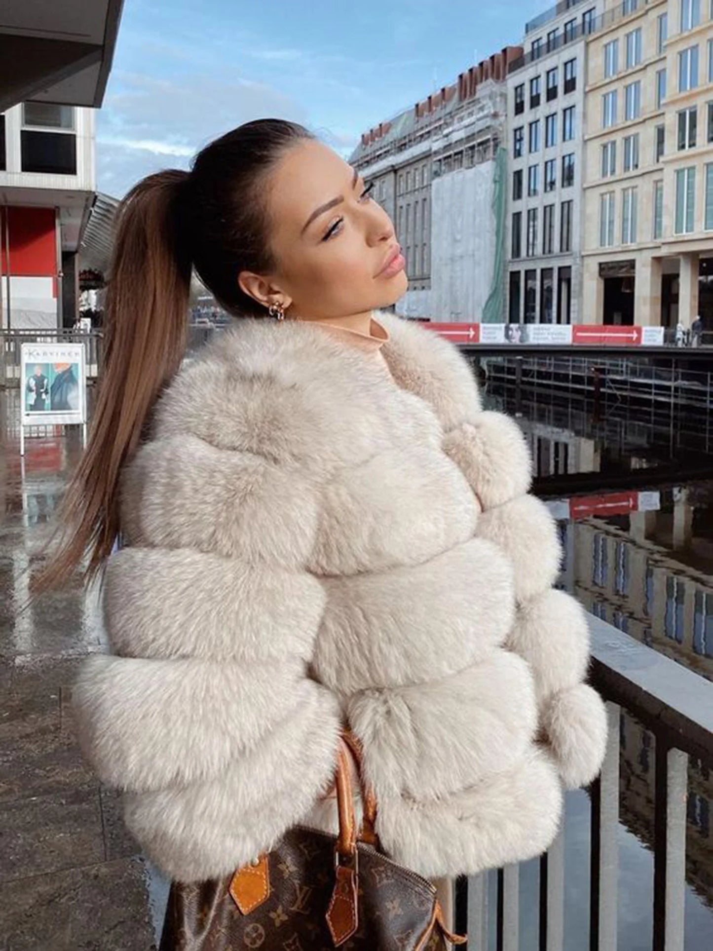 Women's Real Fox Fur Jacket - Winter Fashion Coat