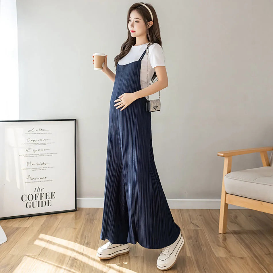 Summer Overall Maternity Clothes - Loose Cropped Chiffon Pants