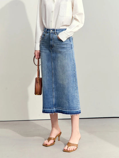 Minimalism Summer New Casual Denim Style Women's Skirts Letters