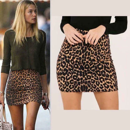 Women's Ladies Skirt Leopard Printed High Waist Pencil